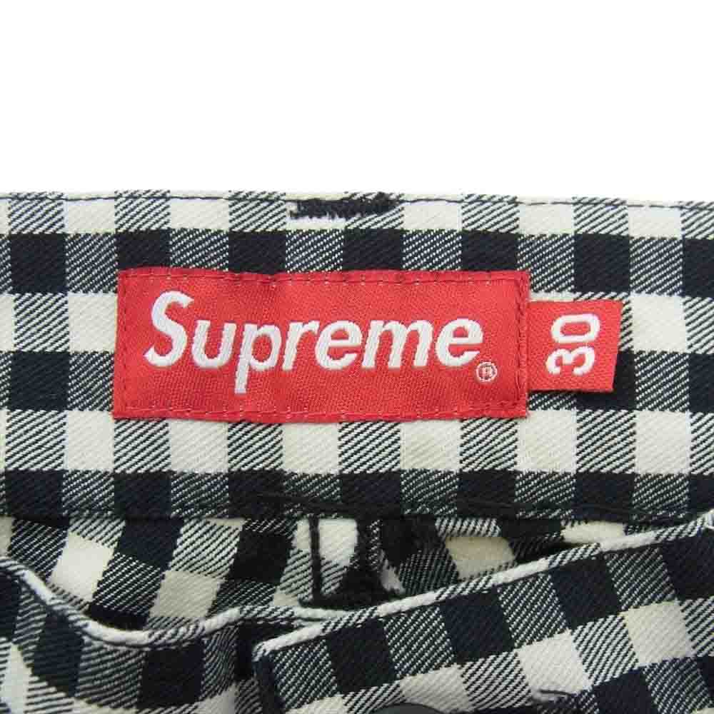 Supreme シュプリーム 23SS  Gingham Flight Pant ギンガムチェック フライト ロング パンツ ブラック系 ホワイト系 30【美品】【中古】