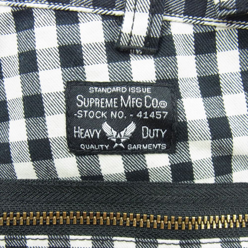 Supreme シュプリーム 23SS  Gingham Flight Pant ギンガムチェック フライト ロング パンツ ブラック系 ホワイト系 30【美品】【中古】