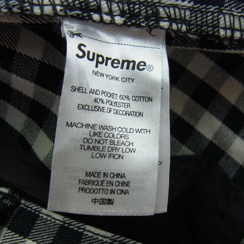 Supreme シュプリーム 23SS  Gingham Flight Pant ギンガムチェック フライト ロング パンツ ブラック系 ホワイト系 30【美品】【中古】