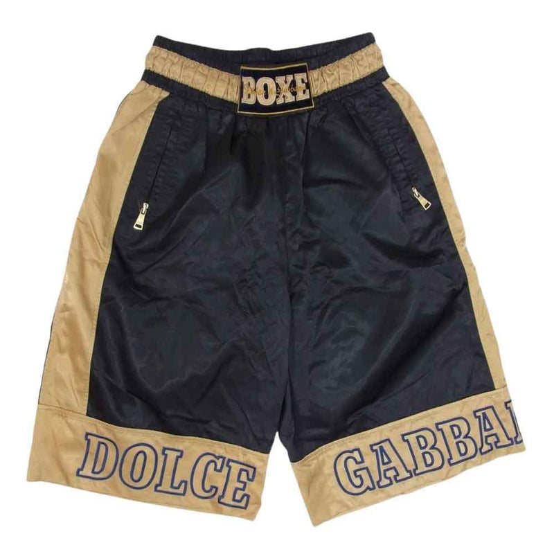 DOLCE&GABBANA ドルチェアンドガッバーナ BOXING FIGHT PANTS ボクシング ボクサー ファイト ハーフ ショート パンツ ショーツ ブラック系 44【中古】