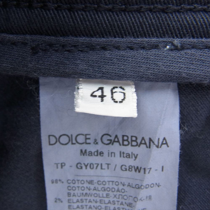 DOLCE&GABBANA ドルチェアンドガッバーナ GY07LT ストレッチ ストレート パンツ ネイビー系 46【中古】