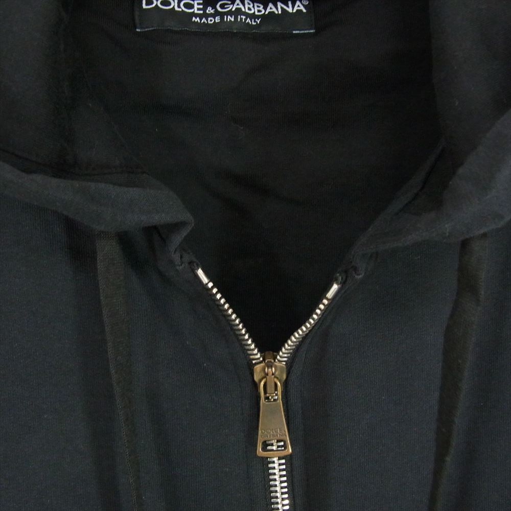 DOLCE&GABBANA ドルチェアンドガッバーナ GYM COLLECTION ジムコレクション ロゴプレート ジップアップ フーディ パーカー ブラック系 44【中古】