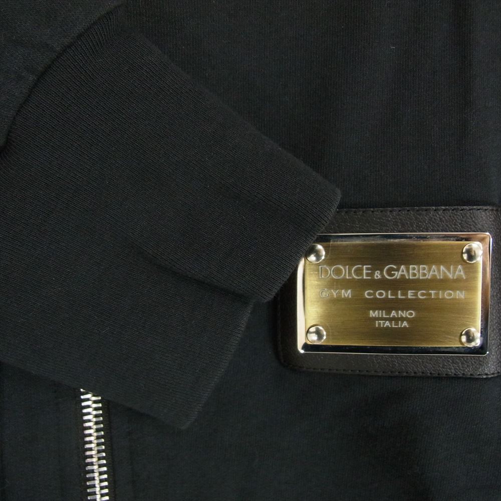 DOLCE&GABBANA ドルチェアンドガッバーナ GYM COLLECTION ジムコレクション ロゴプレート ジップアップ フーディ パーカー ブラック系 44【中古】