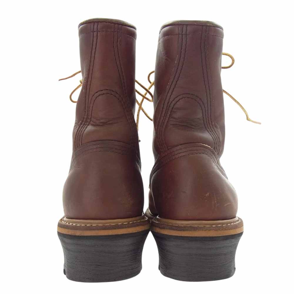 RED WING レッドウィング 4418 Leather Logger Lineman Steel Toe Work And Safety Boots レザーロガー ラインマン スチールトゥワークアンドセーフティブーツ  ブラウン系 US8.5【中古】