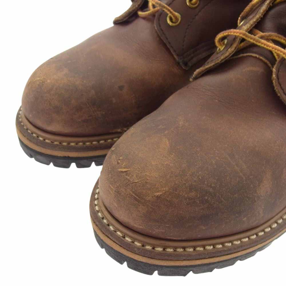 RED WING レッドウィング 4418 Leather Logger Lineman Steel Toe Work And Safety Boots レザーロガー ラインマン スチールトゥワークアンドセーフティブーツ  ブラウン系 US8.5【中古】