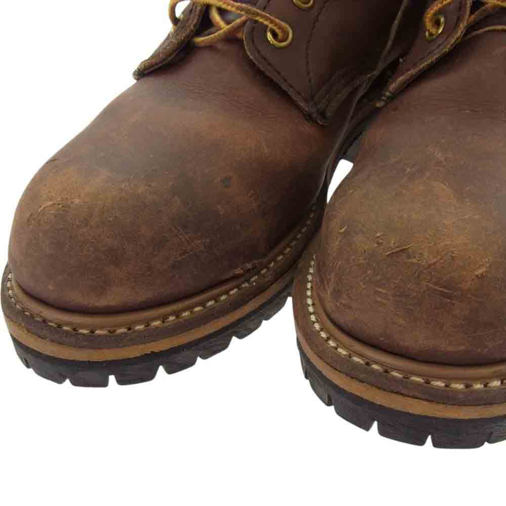 RED WING レッドウィング 4418 Leather Logger Lineman Steel Toe Work And Safety Boots レザーロガー ラインマン スチールトゥワークアンドセーフティブーツ  ブラウン系 US8.5【中古】