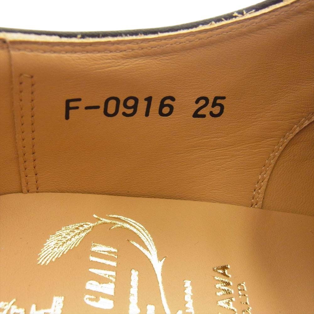 SCOTCH GRAIN スコッチグレイン F-0916 内羽根 ストレートチップ シューズ ブラック系 25cm【新古品】【未使用】【中古】