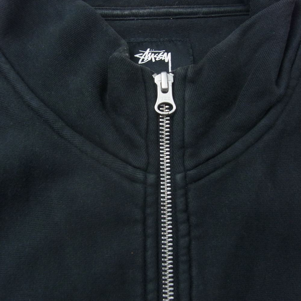 STUSSY ステューシー 20AW 118365 Stock Logo Mock Neck ストック ロゴ モックネック ハーフジップ スウェット トレーナー ブラック系 L【中古】