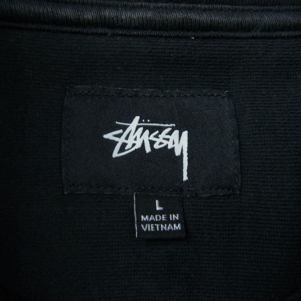 STUSSY ステューシー 20AW 118365 Stock Logo Mock Neck ストック ロゴ モックネック ハーフジップ スウェット トレーナー ブラック系 L【中古】