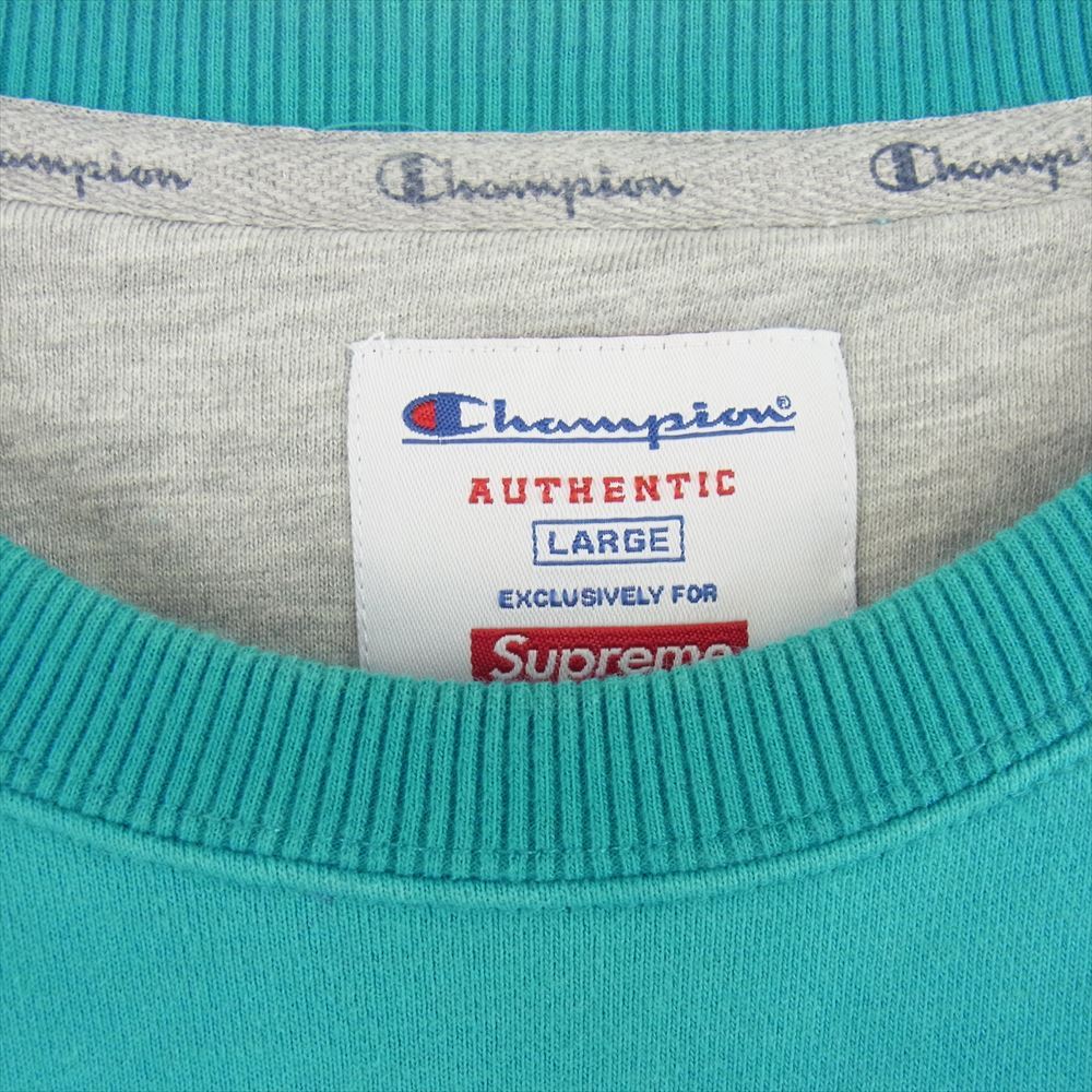 Supreme シュプリーム 19SS Champion Chrome Crewneck チャンピオン クローム クルーネック スウェット トレーナー エメラルドグリーン系 L【中古】