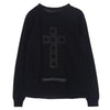 CHROME HEARTS クロムハーツ（原本無） Framed Cross Tee フレームドクロスバックプリント ポケット付き 長袖Tシャツ ブラック系 M【中古】