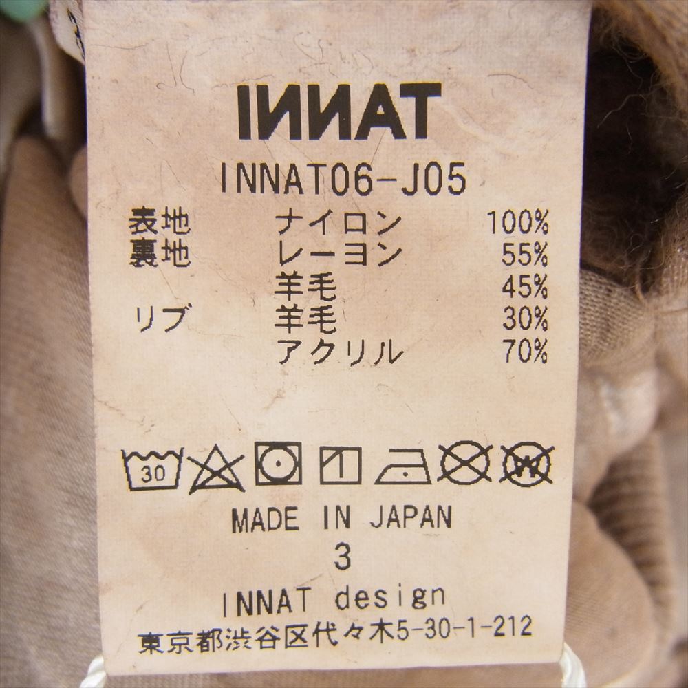 インアット INNAT06-J05 HARD-DYED BOMBER JACKET ハンド ダイ ボンバー ジャケット ベージュ系 3【中古】