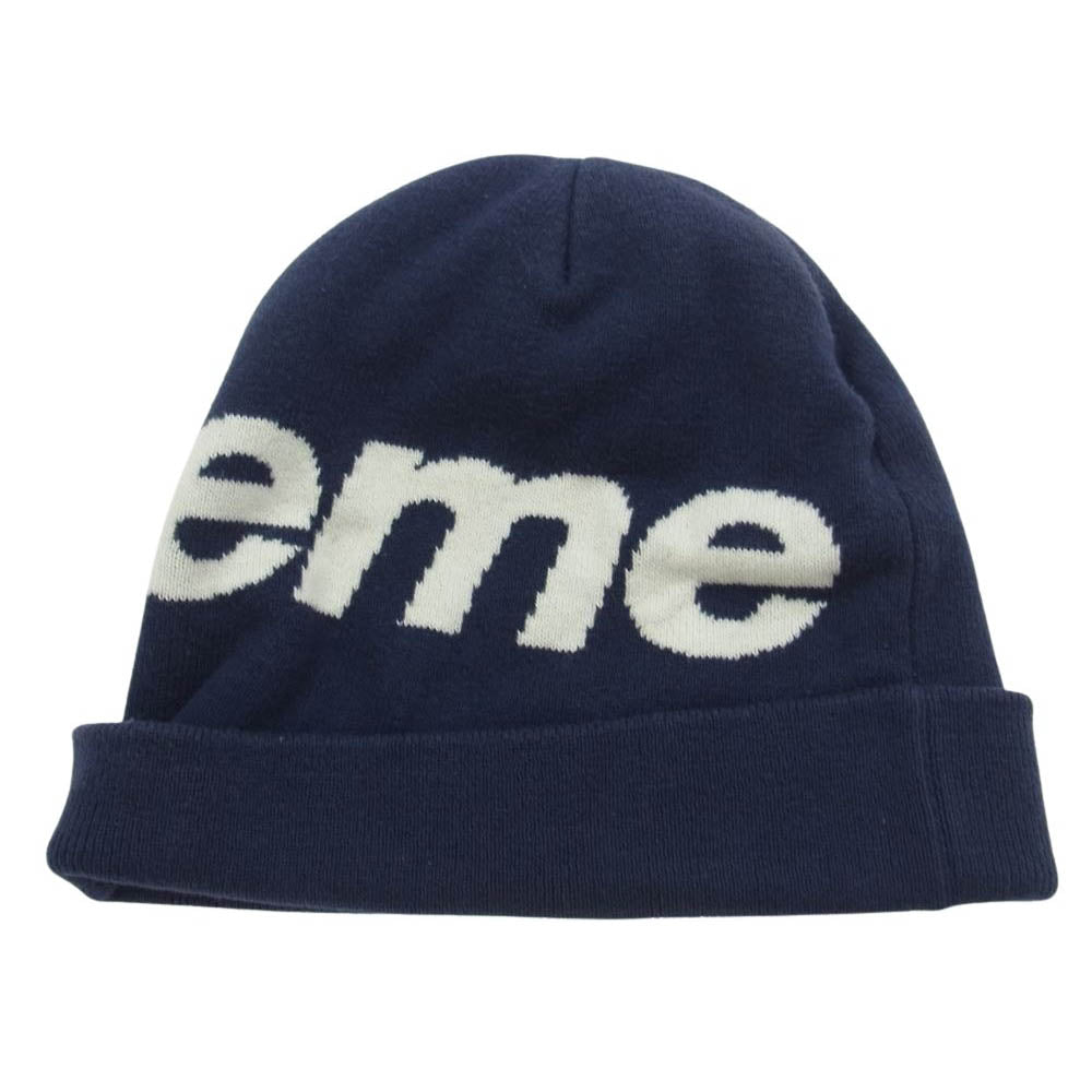 Supreme シュプリーム 17AW Big Logo Beanie ビッグロゴ ビーニー ニットキャップ ネイビー系【中古】