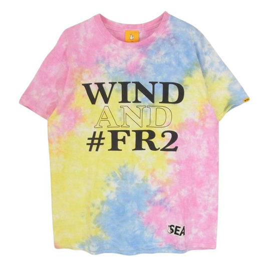 WIND AND SEA ウィンダンシー × FR2 Fxxking rabbits PATCH T-SHIRT Multi Tie-dye タイダイ柄 ウサギ 半袖 プリント クルーネック Tシャツ マルチカラー系 L【中古】