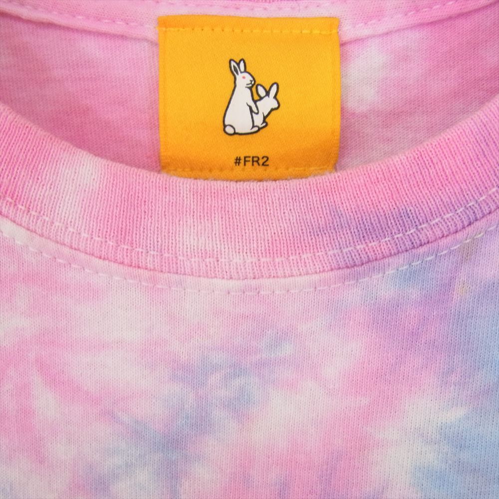 WIND AND SEA ウィンダンシー × FR2 Fxxking rabbits PATCH T-SHIRT Multi Tie-dye タイダイ柄 ウサギ 半袖 プリント クルーネック Tシャツ マルチカラー系 L【中古】