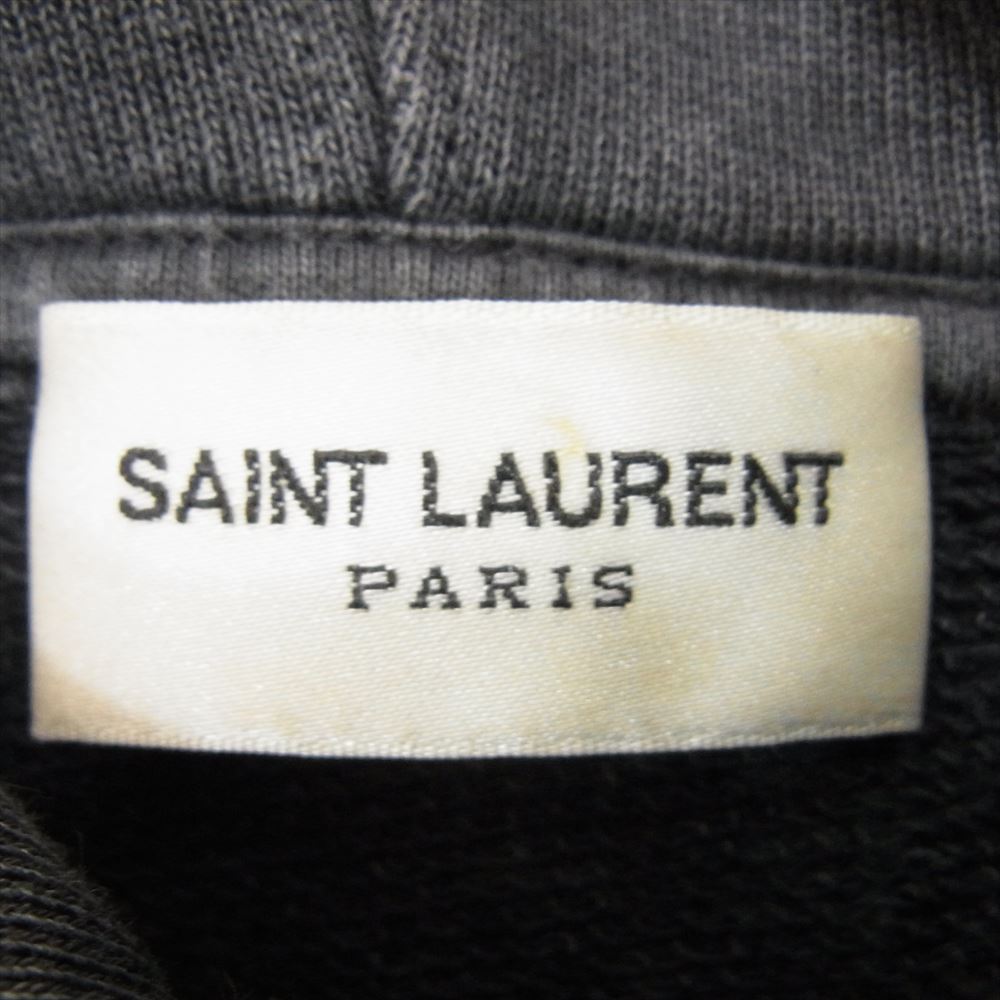 SAINT LAURENT サンローラン 18SS 09TX 500648 YB2MF 1059 PARIS Washed Logo Sweatshirt パリ ウォッシュド ダメージ加工 フロントロゴ プルオーバー パーカー グレー系 S【中古】