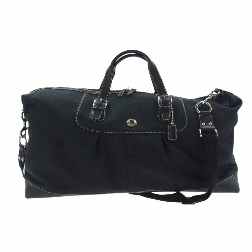COACH コーチ ボストンバッグ シグネチャー ブラック系 PVC メンズ F23207