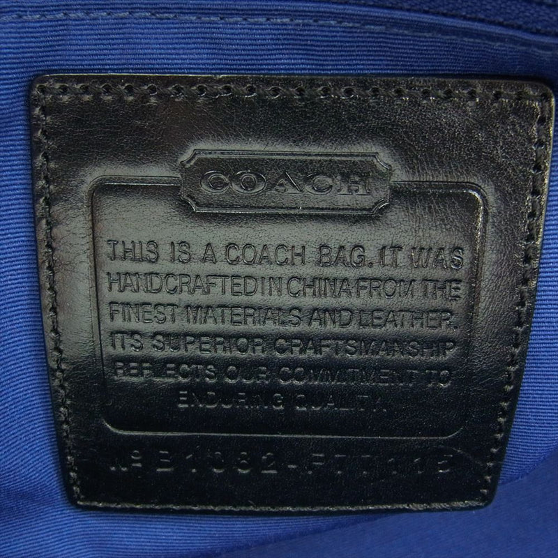 COACH コーチ F77115 レザーキーホルダー付き シグネチャー 2way キャンバス ボストンバッグ ショルダーバッグ ブラック系【中古】