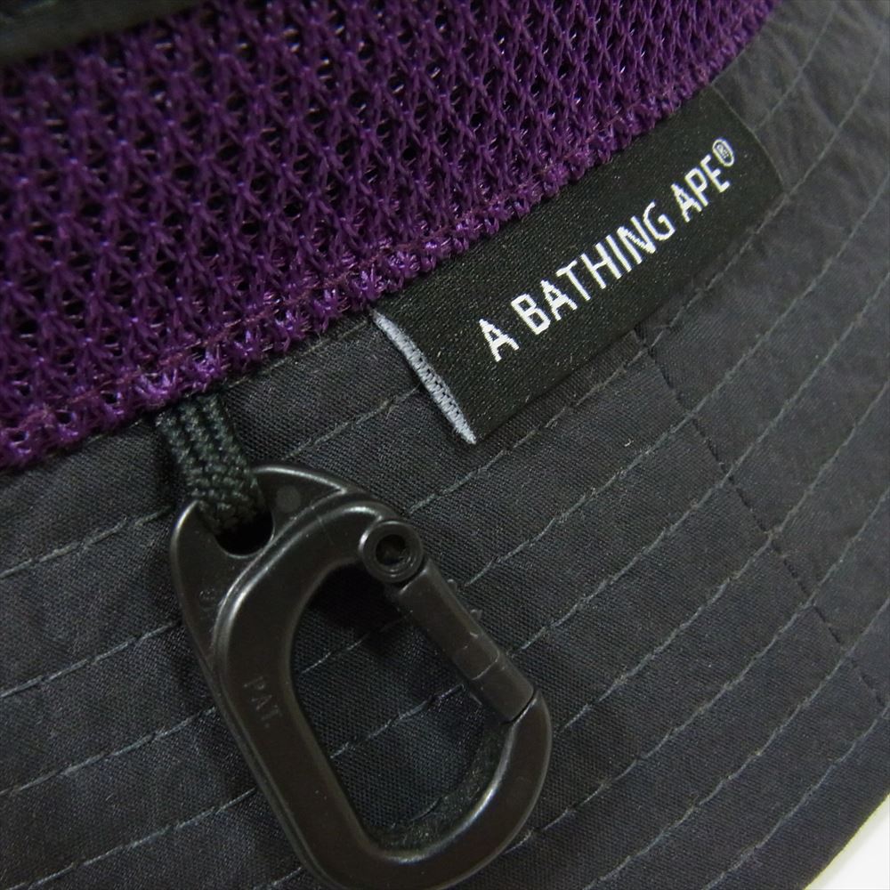 A BATHING APE アベイシングエイプ 001HTJ301005M Colour Blocking Bucket Hat Black カラーブロッキング バケットハット ブラック系 パープル系 M【中古】