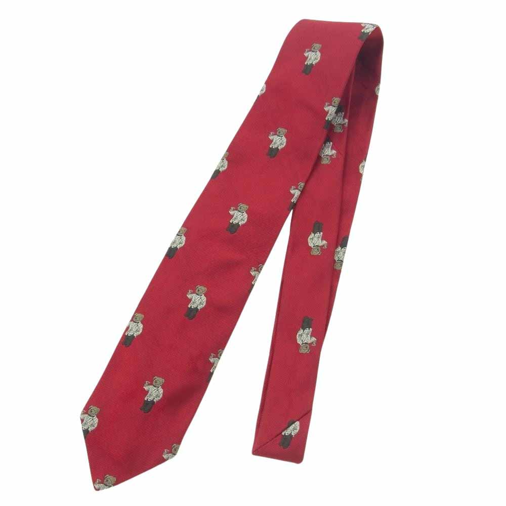 POLO RALPH LAUREN ポロ・ラルフローレン BEAR ベア ネクタイ レッド レッド系【中古】