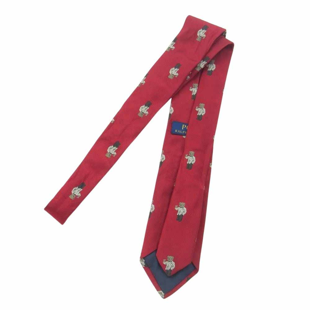 POLO RALPH LAUREN ポロ・ラルフローレン BEAR ベア ネクタイ レッド レッド系【中古】