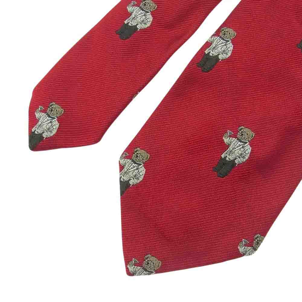 POLO RALPH LAUREN ポロ・ラルフローレン BEAR ベア ネクタイ レッド レッド系【中古】
