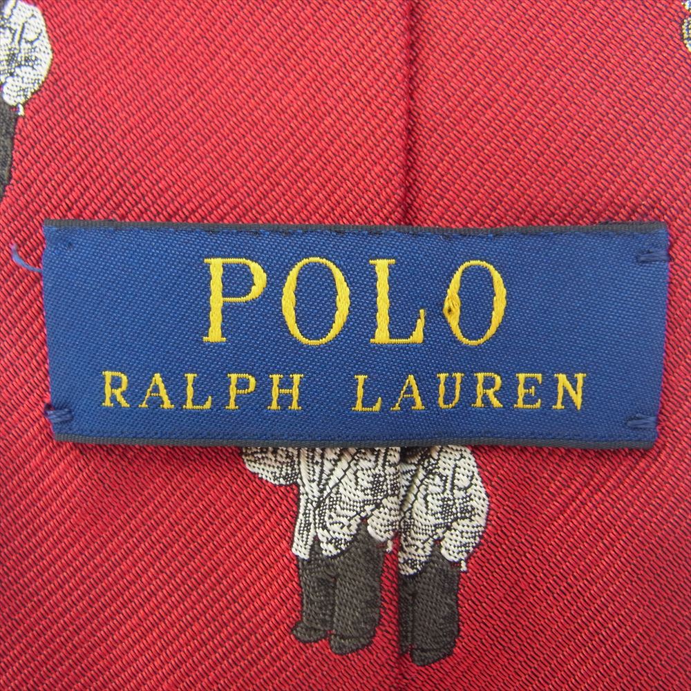POLO RALPH LAUREN ポロ・ラルフローレン BEAR ベア ネクタイ レッド レッド系【中古】
