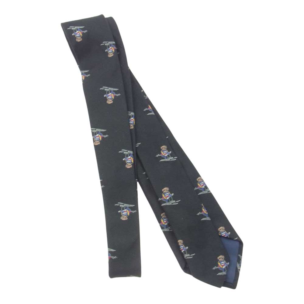 POLO RALPH LAUREN ポロ・ラルフローレン BEAR スキー ベア ネクタイ ブラック ブラック系【中古】