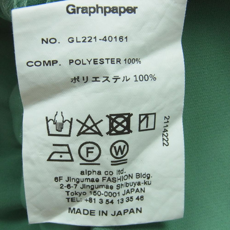 GRAPHPAPER グラフペーパー 22SS GL221-40161 Satin Easy Wide Pants サテン イージー ワイド パンツ ライトグリーン系【中古】