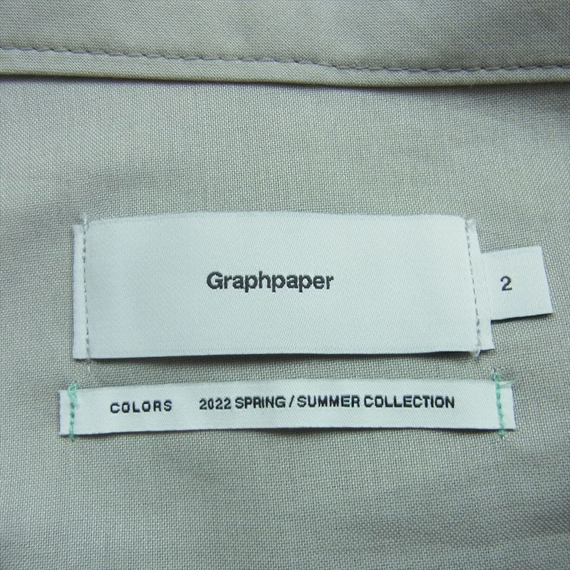 GRAPHPAPER グラフペーパー 22SS GM221-40052 Resin Wool Easy Trousers レジンウール イージー トラウザー パンツ スラックス ライトグリーン系 2【中古】