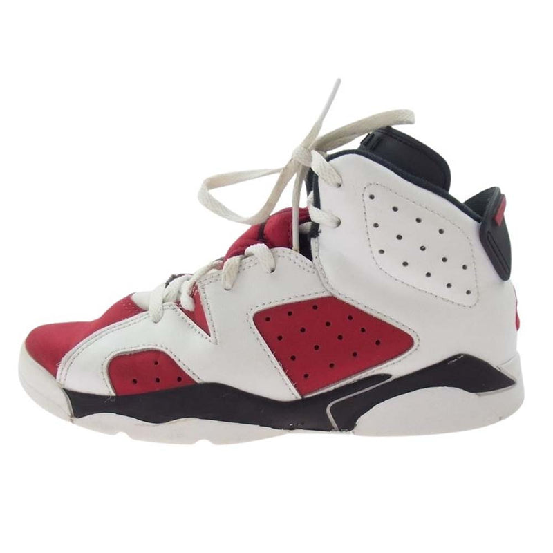 NIKE ナイキ 384666-106 キッズ 子供用 PS Air Jordan 6 Carmine  PS エアジョーダン6 カーマイン スニーカー レッド系 ブラック系 20cm【中古】