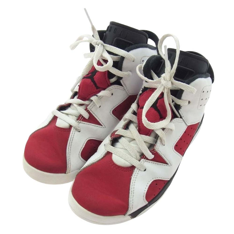 NIKE ナイキ 384666-106 キッズ 子供用 PS Air Jordan 6 Carmine  PS エアジョーダン6 カーマイン スニーカー レッド系 ブラック系 20cm【中古】