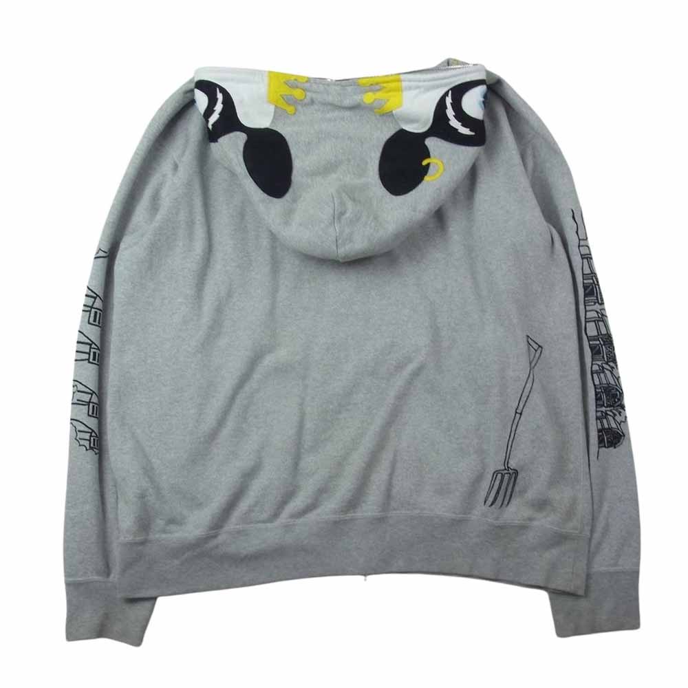 A BATHING APE アベイシングエイプ TIGER FULL ZIP HOODIE タイガー パーカー グレー系 XL【中古】
