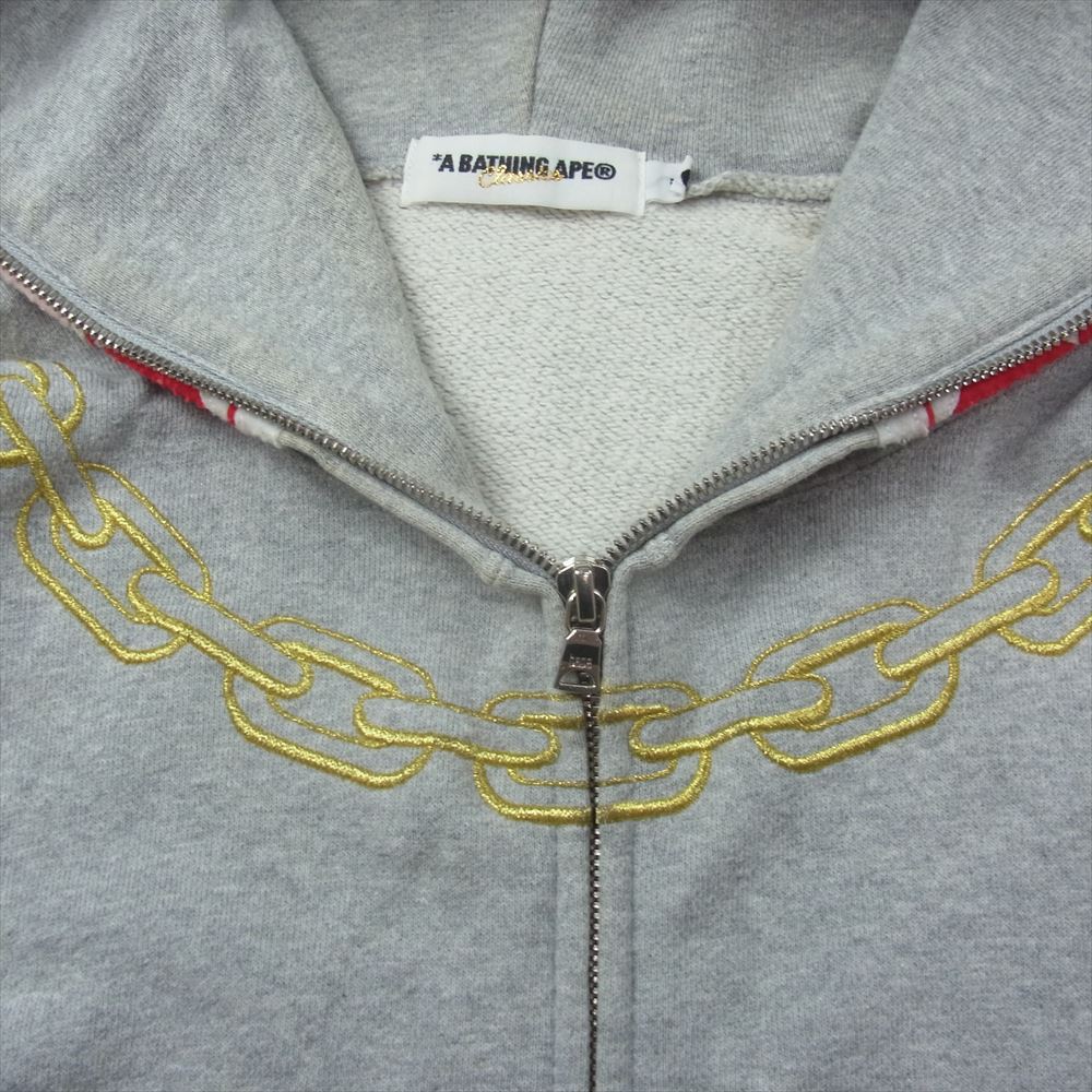 A BATHING APE アベイシングエイプ TIGER FULL ZIP HOODIE タイガー パーカー グレー系 XL【中古】