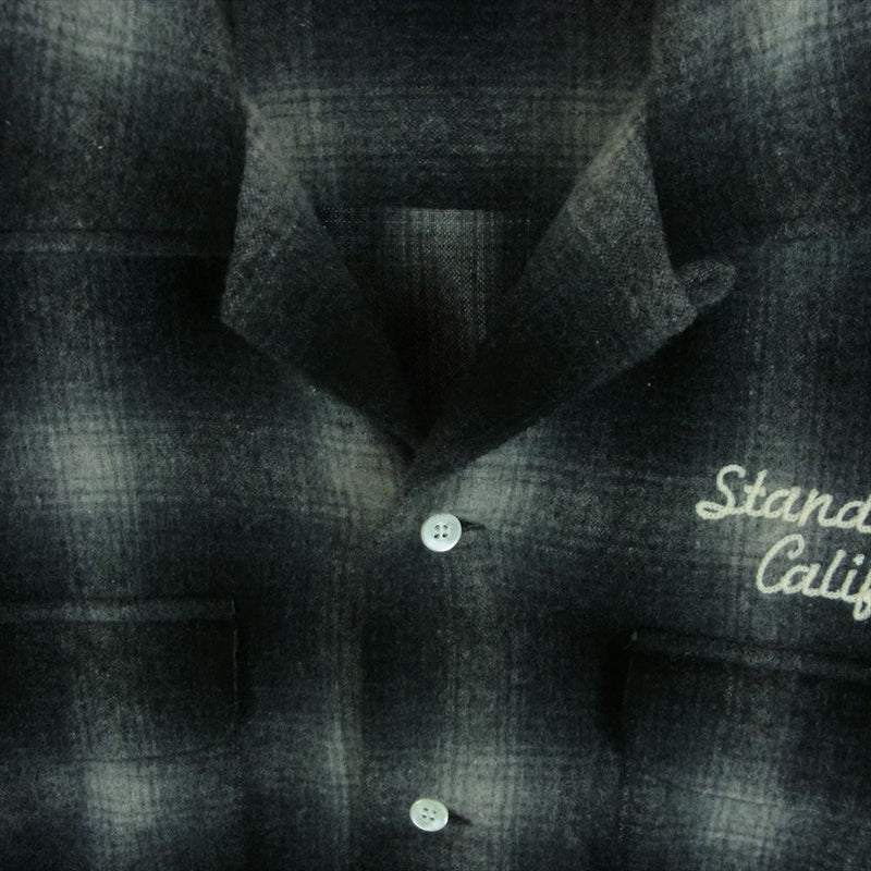 STANDARD CALIFORNIA スタンダードカリフォルニア Ombre Check Wool Shirt オンブレ チェック ウール 長袖 シャツ グレー系 M【美品】【中古】