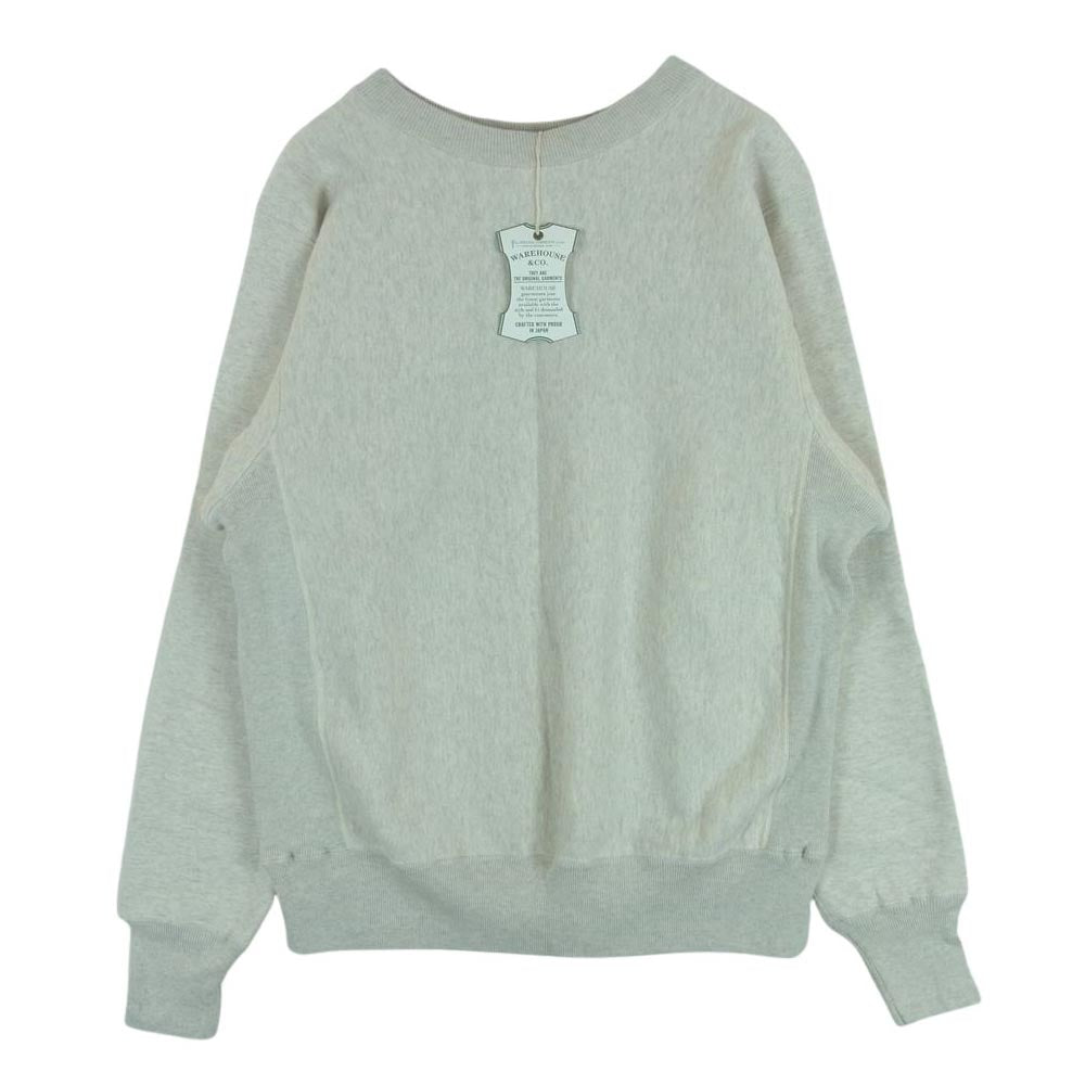 WAREHOUSE ウエアハウス 483 REVERS SWEAT SHIRTS 無地 リバース クルーネック スウェット グレー系 ライトグレー系 M【新古品】【未使用】【中古】