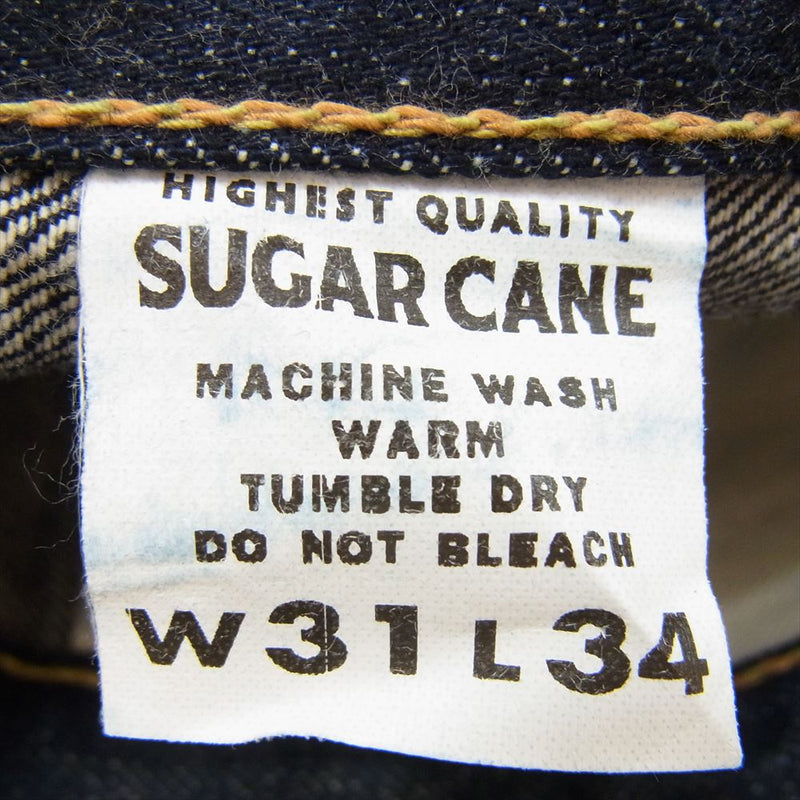 SUGAR CANE シュガーケーン 1955Z 14oz DENIM 1955Z MODEL ZIPPER FLY 14オンス ジッパーフライ デニム パンツ ジーンズ インディゴブルー系 31【新古品】【未使用】【中古】