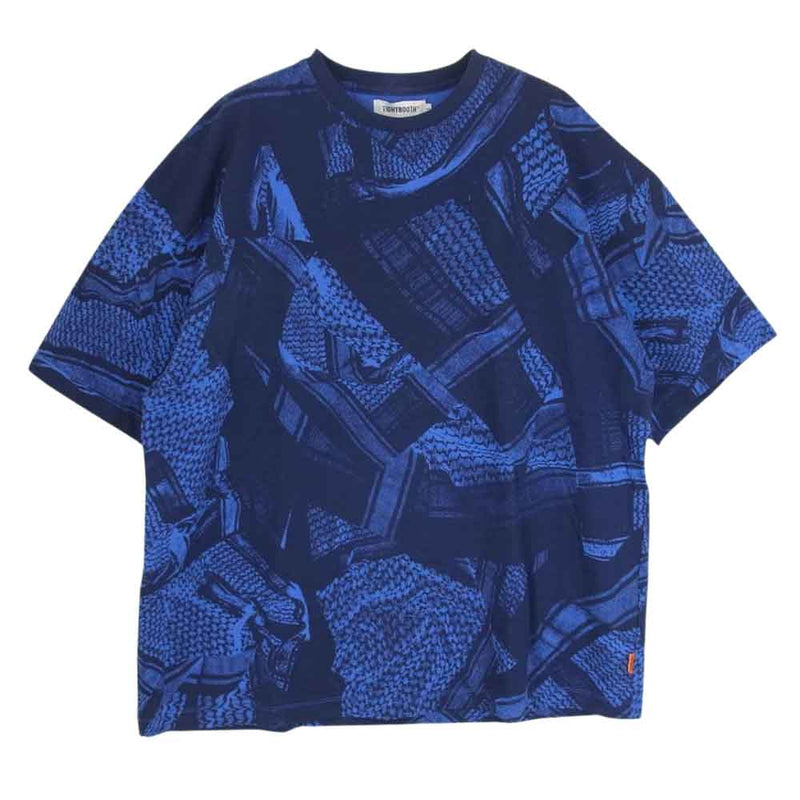 TIGHTBOOTH タイトブース SHEMAGH T-SHIRT 総柄 グラフィック 半袖 クルーネック Tシャツ ブルー系 L【中古】