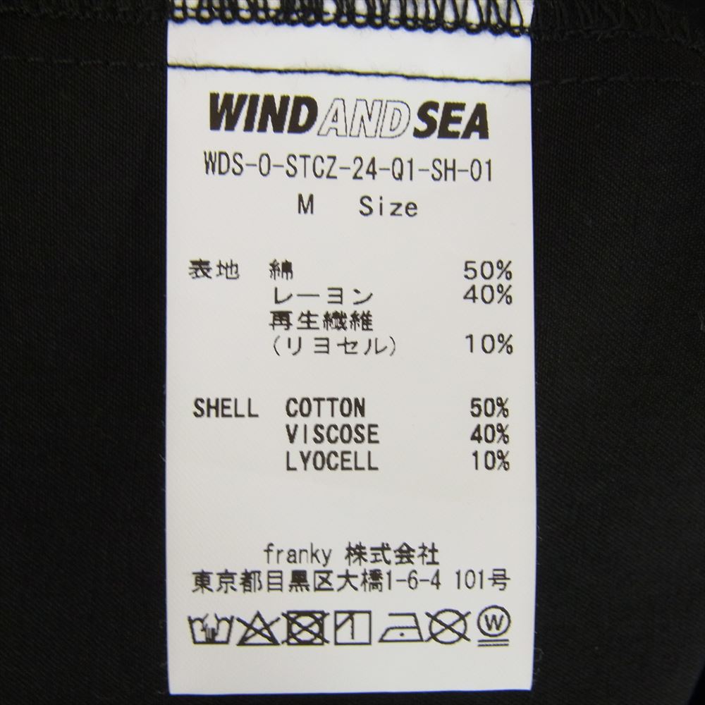 WIND AND SEA ウィンダンシー WDS-0-STCZ-24-Q1-SH-01 SD Santacruz Work Shirt サンタクルーズ ワーク ワッペン 半袖 シャツ ブラック系 M【中古】