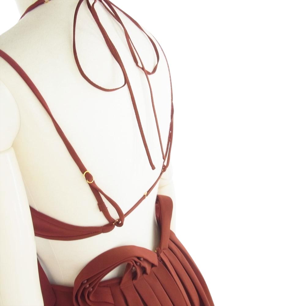 マメクロゴウチ 23SS MM23SS-DR044 Stretched Triacetate Basket Pattern Dress バスケット パターン ワンピースドレス ブラウン系 2【新古品】【未使用】【中古】