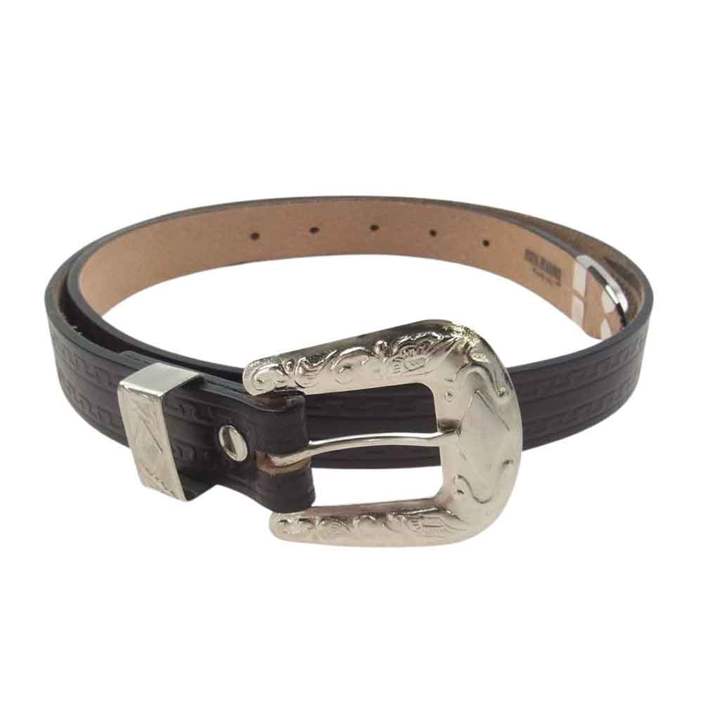 ザグルービンハイ 565 1950 Western Belt  ウエスタン レザー ナロー ベルト ブラウン系 34【中古】