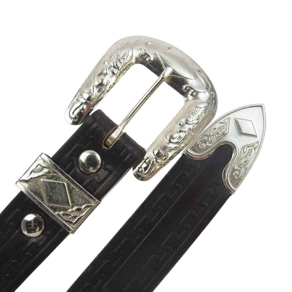 ザグルービンハイ 565 1950 Western Belt  ウエスタン レザー ナロー ベルト ブラウン系 34【中古】