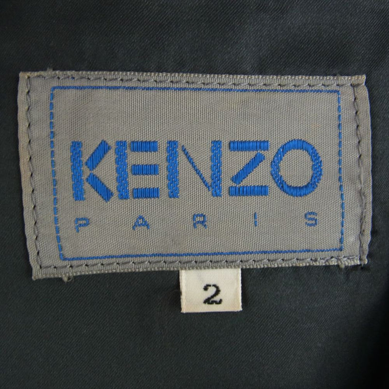 KENZO ケンゾー 80s～90s チェック ウール ダブルブレスト テーラード ジャケット 2【中古】