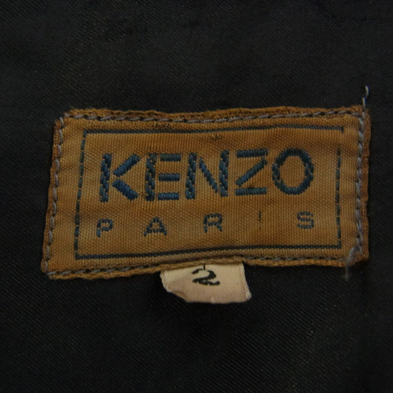 KENZO ケンゾー 80s～90s セットアップ 総柄 シャツ ジャケット スラックス パンツ グリーン系 2【中古】