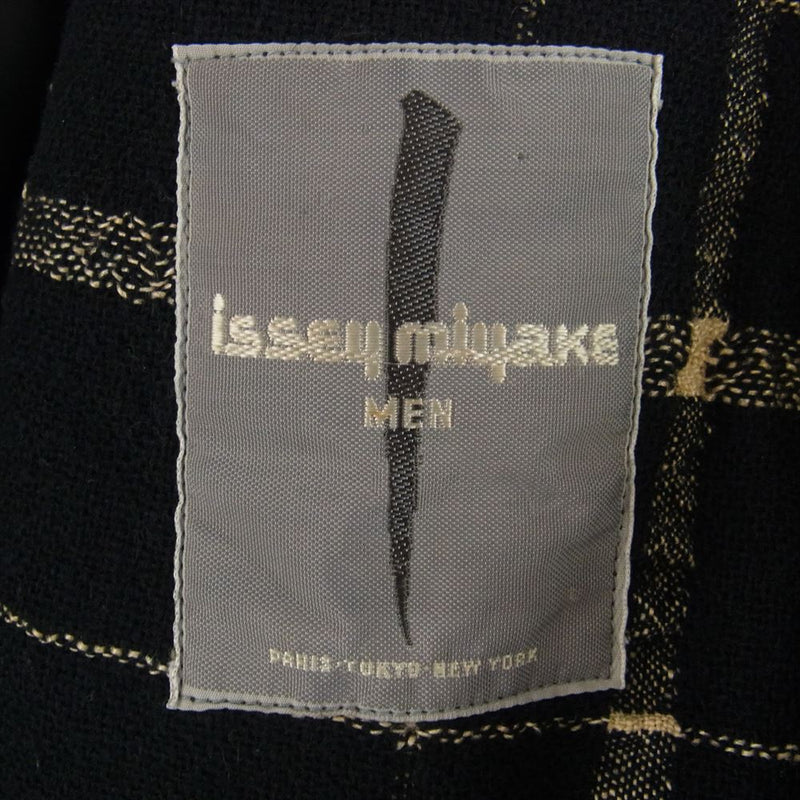 ISSEY MIYAKE イッセイミヤケ LG33175 80s Hanten Jacket チェック 肩パッド入り ジャケット ブラック系 L【中古】