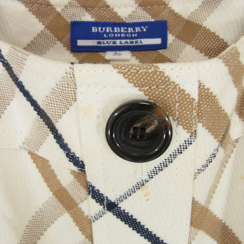 BURBERRY BLUE LABEL バーバリーブルーレーベル FM519-176-01 BLUE LABEL ブルーレーベル チェック ワンピース ベージュ系 36【中古】