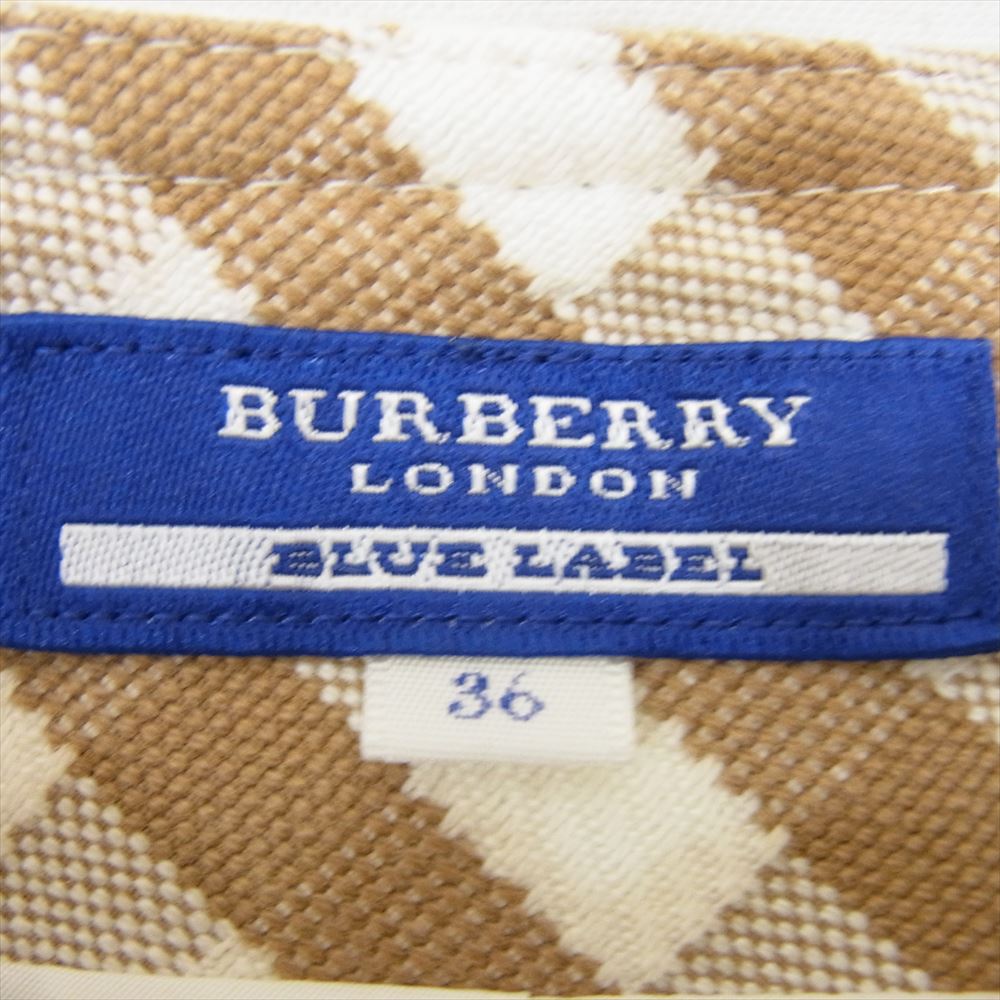 BURBERRY BLUE LABEL バーバリーブルーレーベル FM519-176-01 BLUE LABEL ブルーレーベル チェック ワンピース ベージュ系 36【中古】