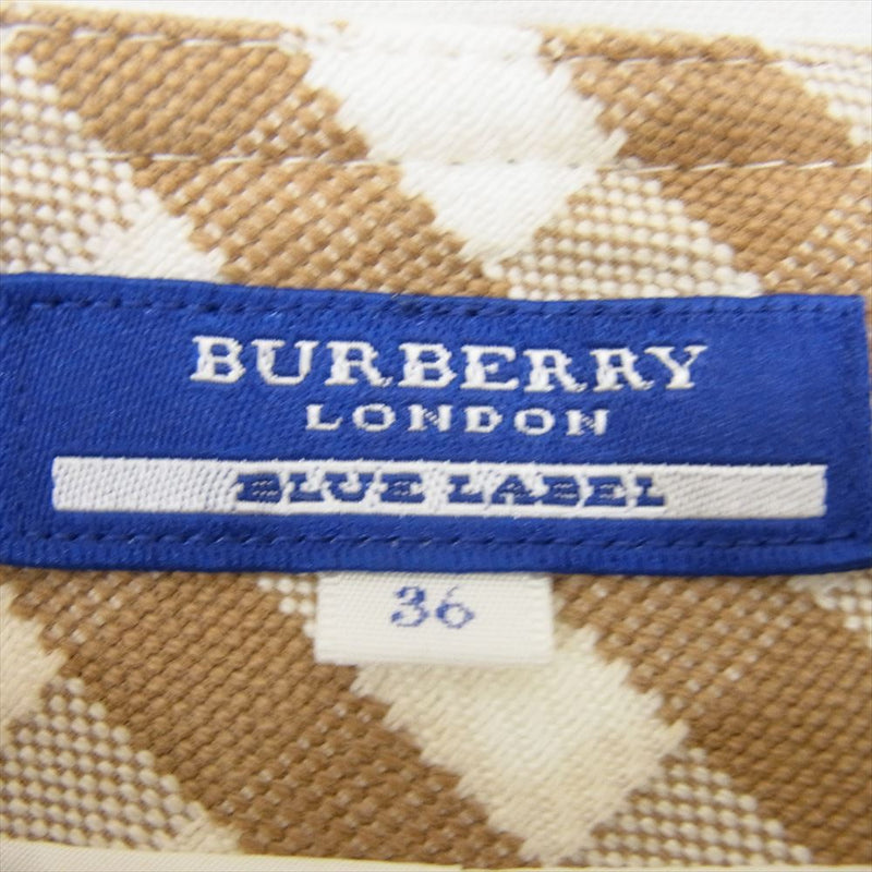 BURBERRY BLUE LABEL バーバリーブルーレーベル FM519-176-01 BLUE LABEL ブルーレーベル チェック ワンピース ベージュ系 36【中古】