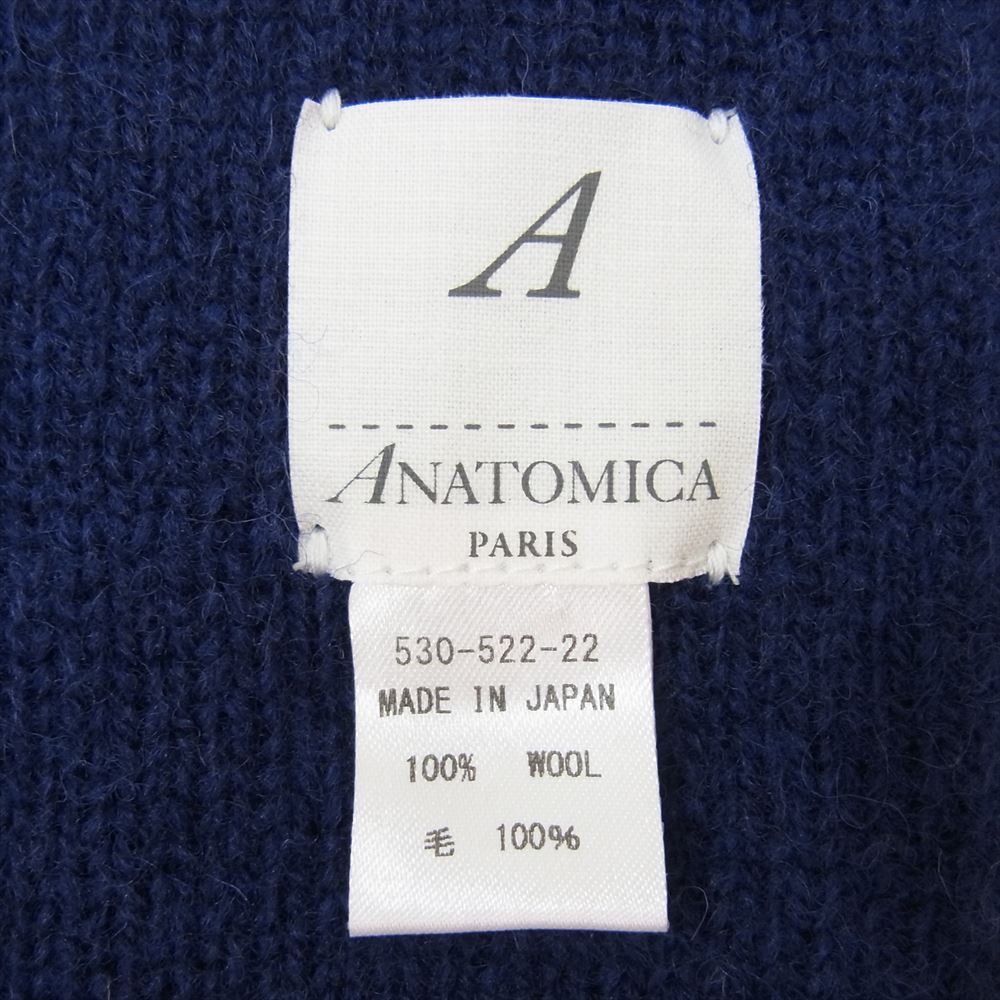 ANATOMICA アナトミカ 530-522-22 ウール マフラー ネイビー系【美品】【中古】