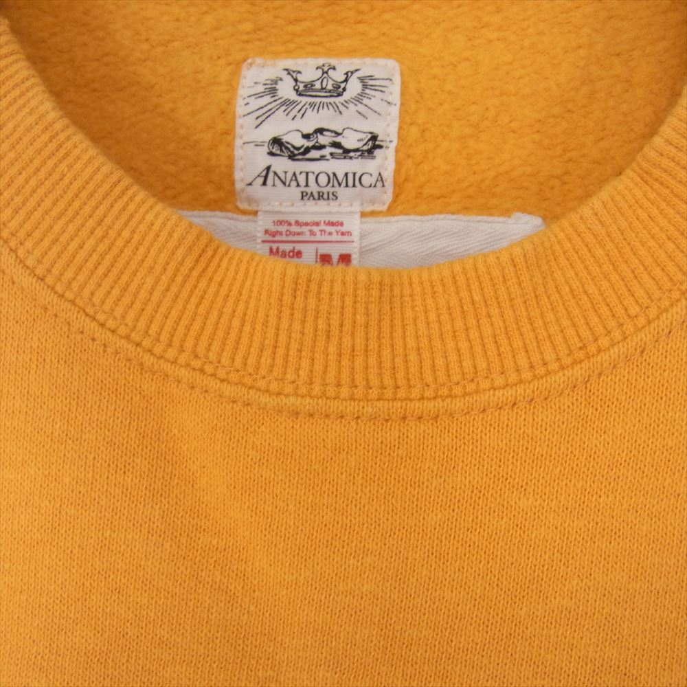 ANATOMICA アナトミカ 530-542-17 SAFRRON ロゴ クルーネック スウェット イエロー系 M【中古】